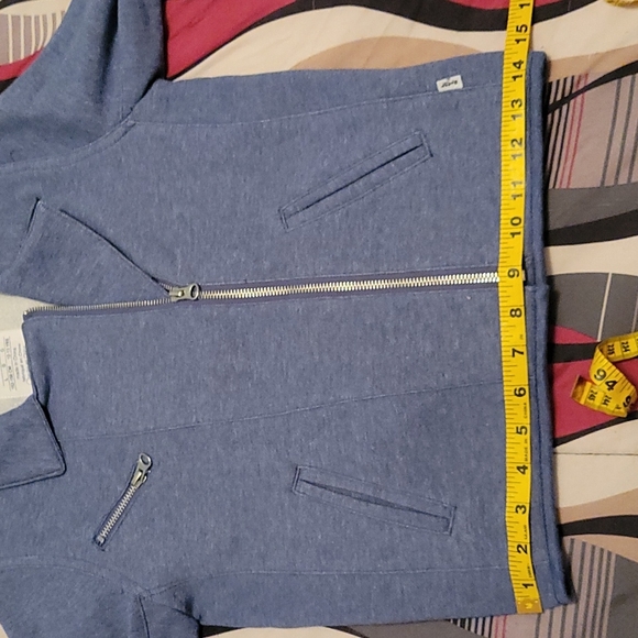 Levi's Full Zip Asymmetrical Jacket Blue Pockets Girls Large 12-13 years  NEW - Picture 9 of 11